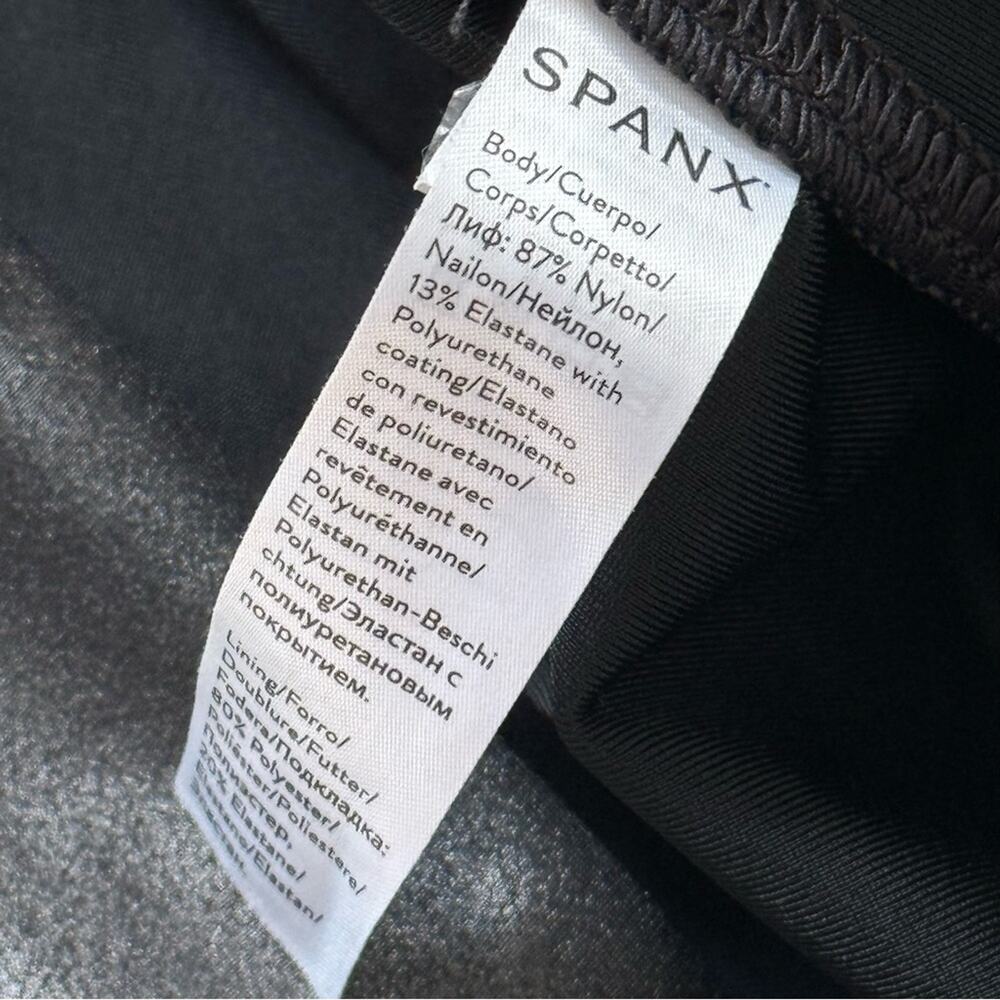 Spanx Black High Rise Faux Leather Leggings Women’s Size Small Petite - Picture 9 of 11